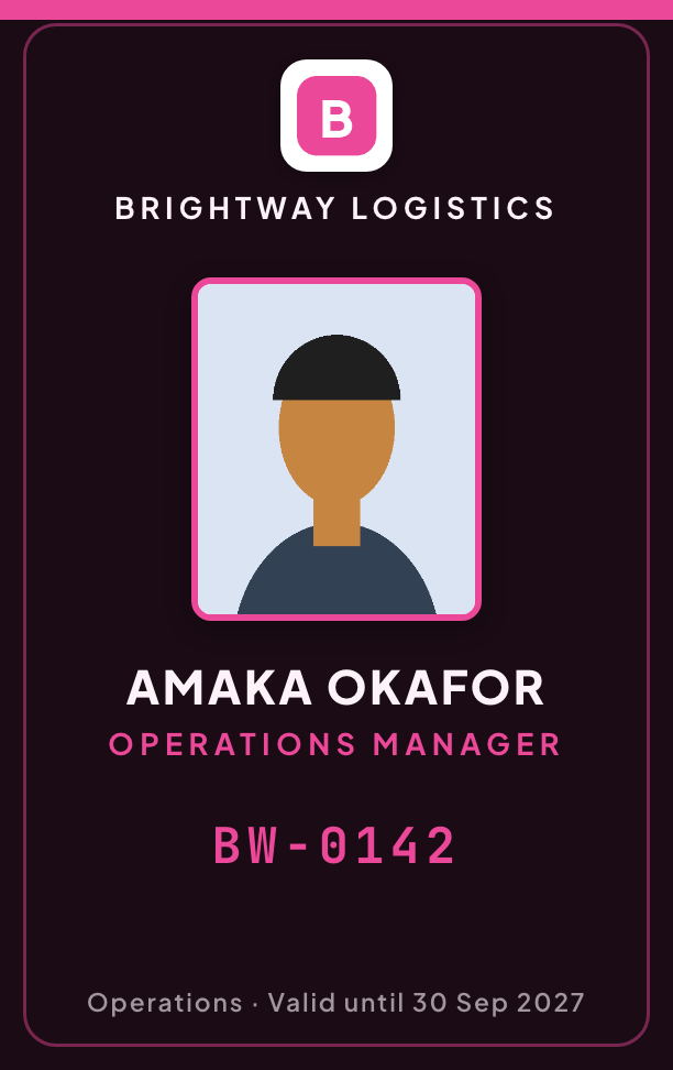 Creative ID card style, front
