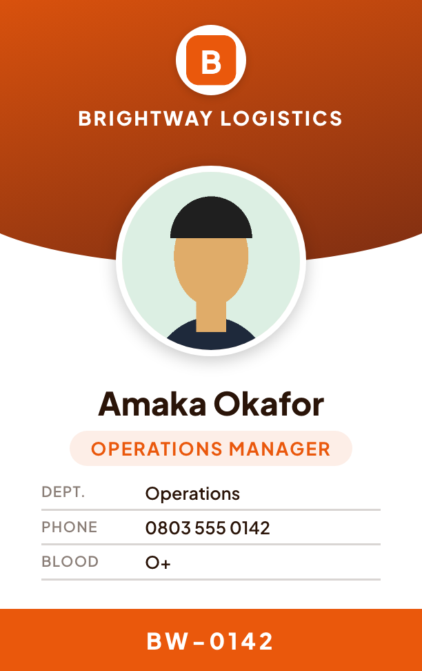 School ID card style, front